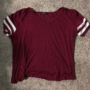 M maroon shirt